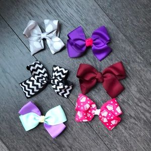 Bundle of six super cute girl’s hair bows